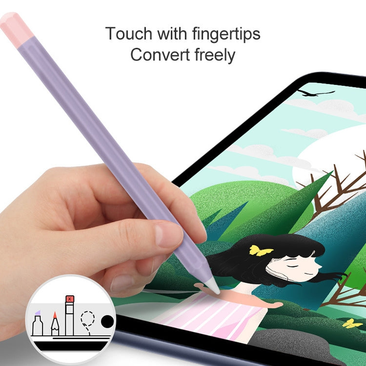 For Apple Pencil 2 Stylus Touch Pen Split Contrast Color Silicone Protective Case(Classic Red and Black) - Pencil Accessories by PMC Jewellery | Online Shopping South Africa | PMC Jewellery | Buy Now Pay Later Mobicred