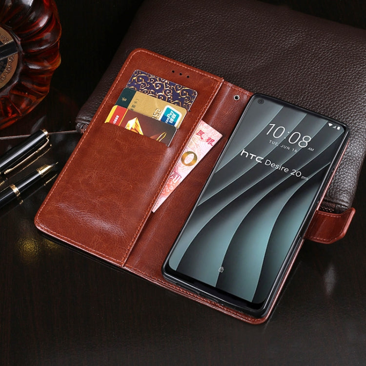 For HTC Desire 20 Pro idewei Crazy Horse Texture Horizontal Flip Leather Case with Holder & Card Slots & Wallet(Brown) - HTC by idewei | Online Shopping South Africa | PMC Jewellery | Buy Now Pay Later Mobicred