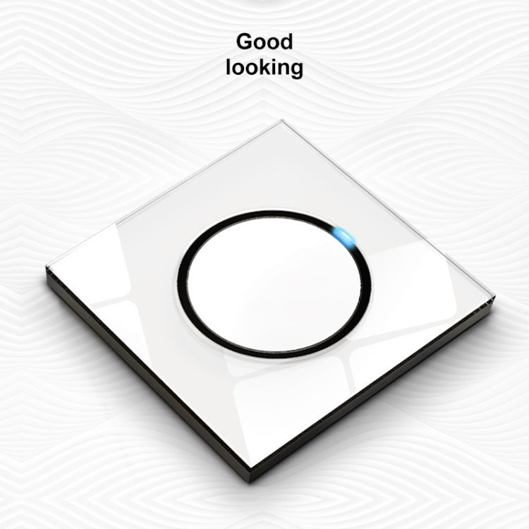 86mm Round LED Tempered Glass Switch Panel, White Round Glass, Style:Three Billing Control - Switch by PMC Jewellery | Online Shopping South Africa | PMC Jewellery | Buy Now Pay Later Mobicred