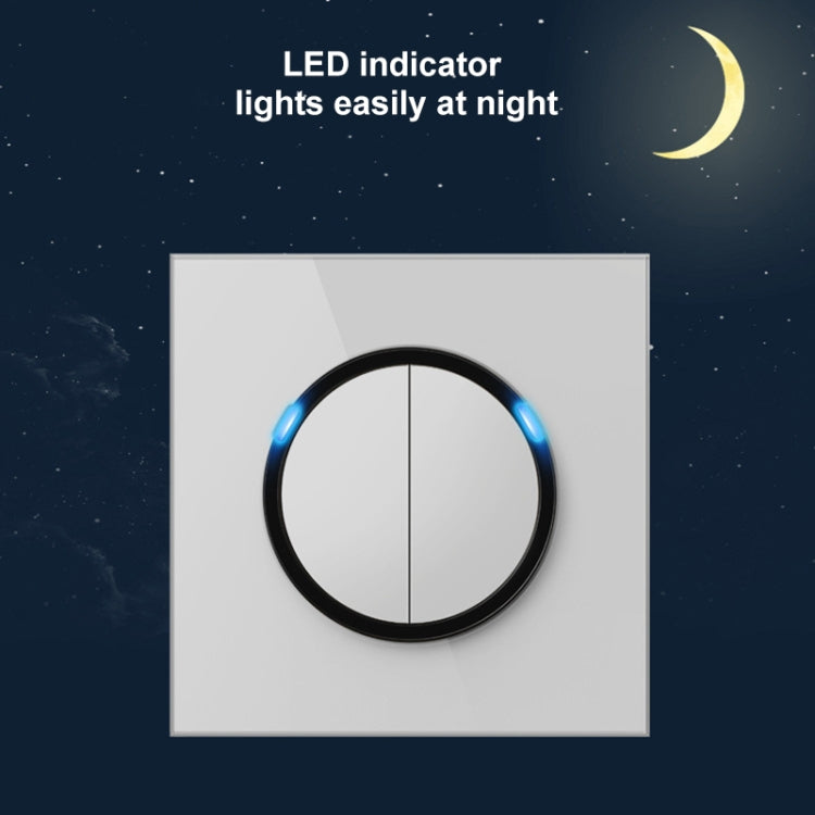 86mm Round LED Tempered Glass Switch Panel, White Round Glass, Style:Three Billing Control - Switch by PMC Jewellery | Online Shopping South Africa | PMC Jewellery | Buy Now Pay Later Mobicred