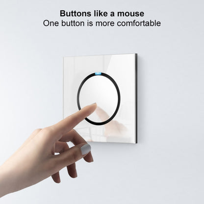 86mm Round LED Tempered Glass Switch Panel, White Round Glass, Style:Four Billing Control - Switch by PMC Jewellery | Online Shopping South Africa | PMC Jewellery | Buy Now Pay Later Mobicred