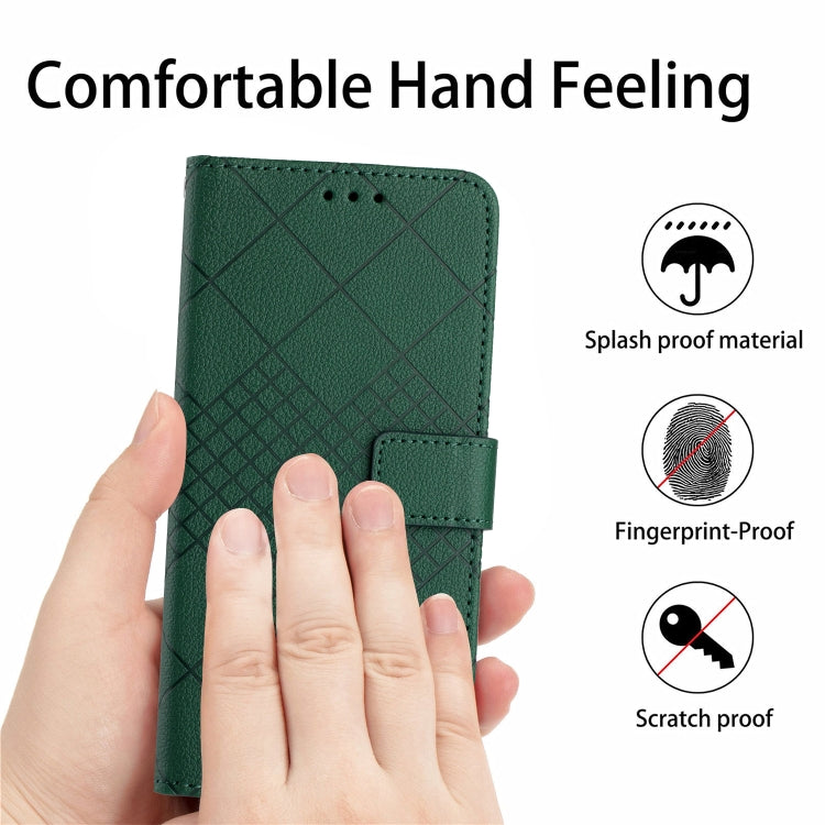 For Motorola Moto G Play 5G 2024 Rhombic Grid Texture Leather Phone Case(Green) - Motorola Cases by PMC Jewellery | Online Shopping South Africa | PMC Jewellery | Buy Now Pay Later Mobicred