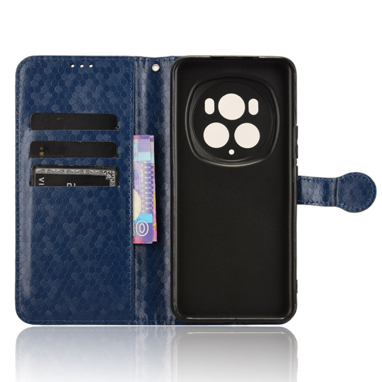 For Honor Magic6 Pro Honeycomb Dot Texture Leather Phone Case(Blue) - Honor Cases by PMC Jewellery | Online Shopping South Africa | PMC Jewellery | Buy Now Pay Later Mobicred