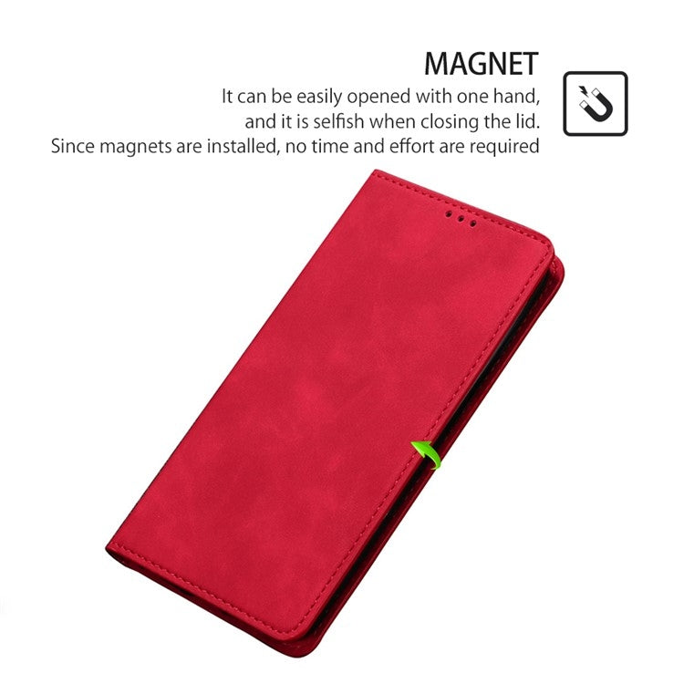 For Motorola Edge 5G 2024 Skin Feel Magnetic Leather Phone Case(Red) - Motorola Cases by PMC Jewellery | Online Shopping South Africa | PMC Jewellery | Buy Now Pay Later Mobicred