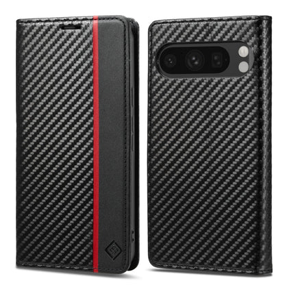 For Google Pixel 9 LC.IMEEKE Carbon Fiber Leather Phone Case(Vertical Black) - Google Cases by LC.IMEEKE | Online Shopping South Africa | PMC Jewellery | Buy Now Pay Later Mobicred