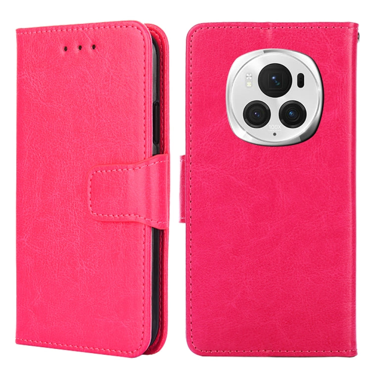 For Honor Magic6 Pro Crystal Texture Leather Phone Case(Rose Red) - Honor Cases by PMC Jewellery | Online Shopping South Africa | PMC Jewellery | Buy Now Pay Later Mobicred