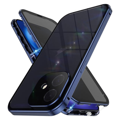 For iPhone 16 Anti-peeping Magnetic Double-sided Tempered Glass Phone Case(Blue) - iPhone 16 Cases by PMC Jewellery | Online Shopping South Africa | PMC Jewellery | Buy Now Pay Later Mobicred