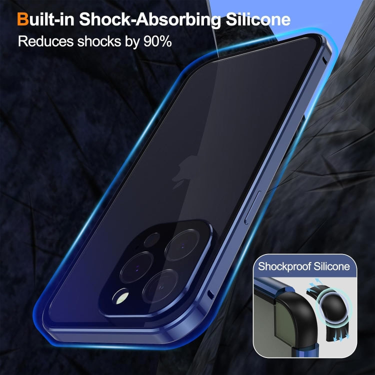 For iPhone 16 Pro Anti-peeping Magnetic Double-sided Tempered Glass Phone Case(Grey) - iPhone 16 Pro Cases by PMC Jewellery | Online Shopping South Africa | PMC Jewellery | Buy Now Pay Later Mobicred