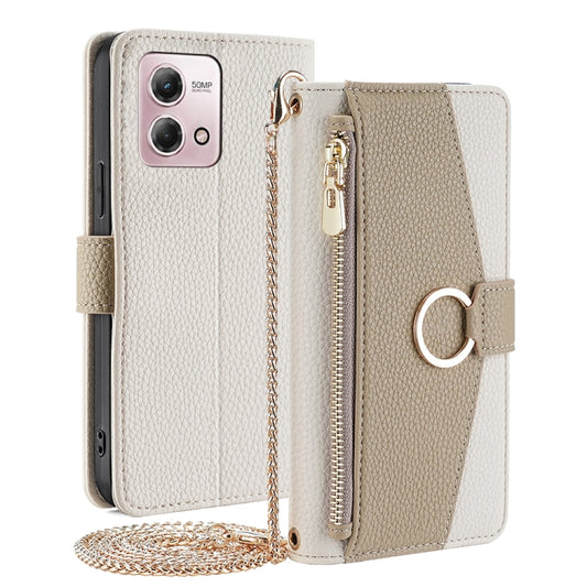 For Motorola Moto G Stylus 2023 4G Crossbody Litchi Texture Leather Phone Case(White) - Motorola Cases by PMC Jewellery | Online Shopping South Africa | PMC Jewellery | Buy Now Pay Later Mobicred