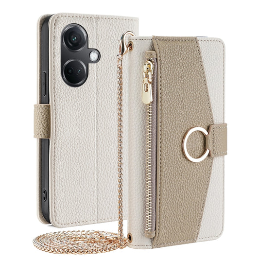 For OnePlus Nord CE3 5G Crossbody Litchi Texture Leather Phone Case(White) - OnePlus Cases by PMC Jewellery | Online Shopping South Africa | PMC Jewellery | Buy Now Pay Later Mobicred