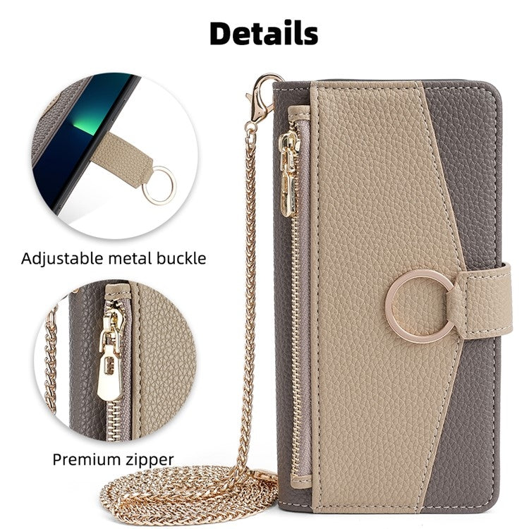 For Samsung Galaxy S24 Ultra 5G Crossbody Litchi Texture Leather Phone Case(Grey) - Galaxy S24 Ultra 5G Cases by PMC Jewellery | Online Shopping South Africa | PMC Jewellery | Buy Now Pay Later Mobicred