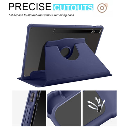 For Samsung Galaxy Tab S10+ / S9+ Acrylic 360 Degree Rotation Holder Tablet Leather Case(Dark Blue) - Galaxy Tab S9+ Cases by PMC Jewellery | Online Shopping South Africa | PMC Jewellery | Buy Now Pay Later Mobicred