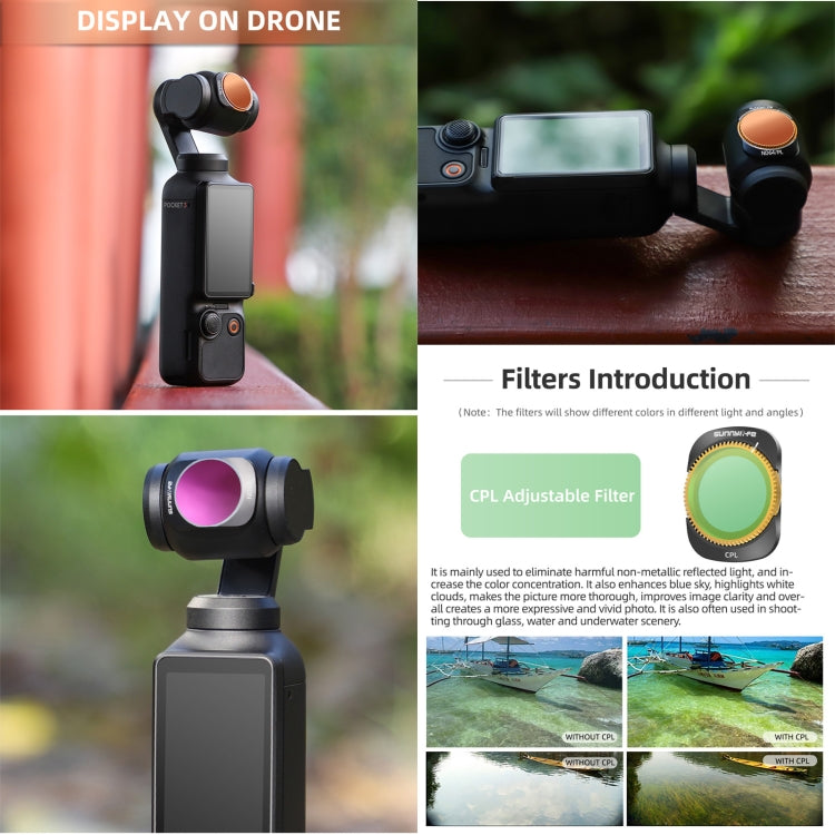 For DJI OSMO Pocket 3 Sunnylife Camera Lens Filter, Filter:3 in 1 ND16/64/256 - Lens Accessories by Sunnylife | Online Shopping South Africa | PMC Jewellery | Buy Now Pay Later Mobicred