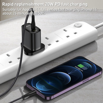 Yesido YC43 PD 20W USB-C / Type-C + 8 Pin Travel Charger with 1m Type-C to 8 Pin Cable, UK Plug(Black) - USB Charger by Yesido | Online Shopping South Africa | PMC Jewellery | Buy Now Pay Later Mobicred