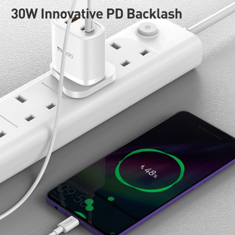 Yesido YC51 30W USB-C / Type-C + USB + 8 Pin Travel Charger with 1m Type-C to 8 Pin Cable, UK Plug(Black) - USB Charger by Yesido | Online Shopping South Africa | PMC Jewellery | Buy Now Pay Later Mobicred