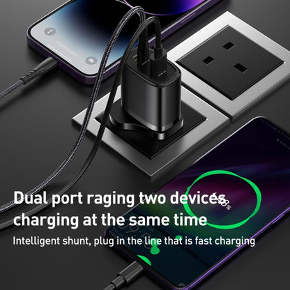 Yesido YC51 30W USB-C / Type-C + USB + 8 Pin Travel Charger with 1m Type-C to 8 Pin Cable, UK Plug(Black) - USB Charger by Yesido | Online Shopping South Africa | PMC Jewellery | Buy Now Pay Later Mobicred