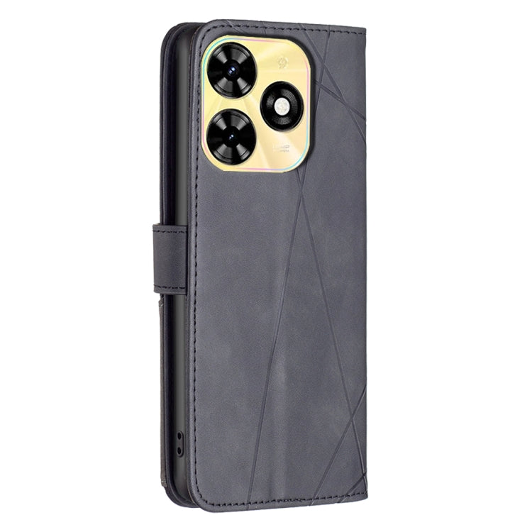 For Tecno Spark Go 2024 / 20C / POP 8 Magnetic Buckle Rhombus Texture Leather Phone Case(Black) - Tecno Cases by PMC Jewellery | Online Shopping South Africa | PMC Jewellery | Buy Now Pay Later Mobicred