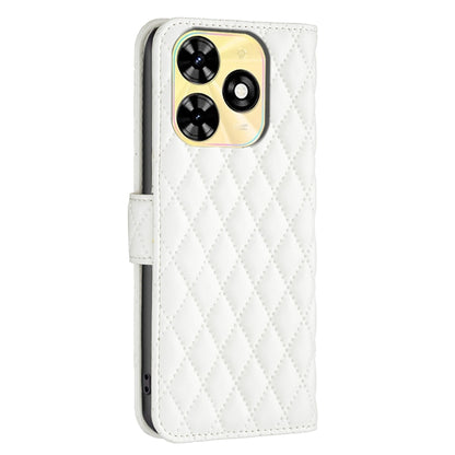 For Tecno Spark Go 2024 / 20C Diamond Lattice Wallet Flip Leather Phone Case(White) - Tecno Cases by PMC Jewellery | Online Shopping South Africa | PMC Jewellery | Buy Now Pay Later Mobicred