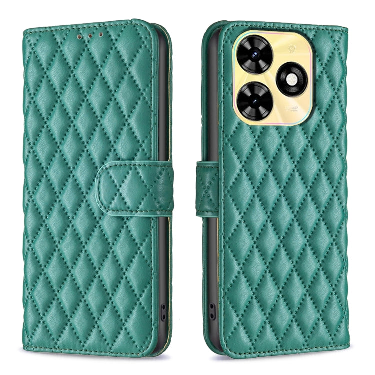 For Tecno Spark Go 2024 / 20C Diamond Lattice Wallet Flip Leather Phone Case(Green) - Tecno Cases by PMC Jewellery | Online Shopping South Africa | PMC Jewellery | Buy Now Pay Later Mobicred