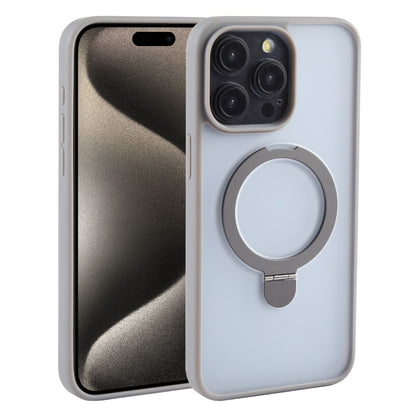 For iPhone 15 Pro Max Mutural MagSafe Magnetic Holder Phone Case(Grey) - iPhone 15 Pro Max Cases by Mutural | Online Shopping South Africa | PMC Jewellery | Buy Now Pay Later Mobicred