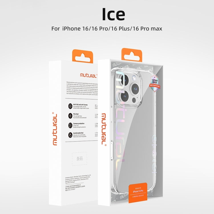 For iPhone 16 Plus Mutural Ice Series TPU Phone Case(Transparent) - iPhone 16 Plus Cases by Mutural | Online Shopping South Africa | PMC Jewellery | Buy Now Pay Later Mobicred