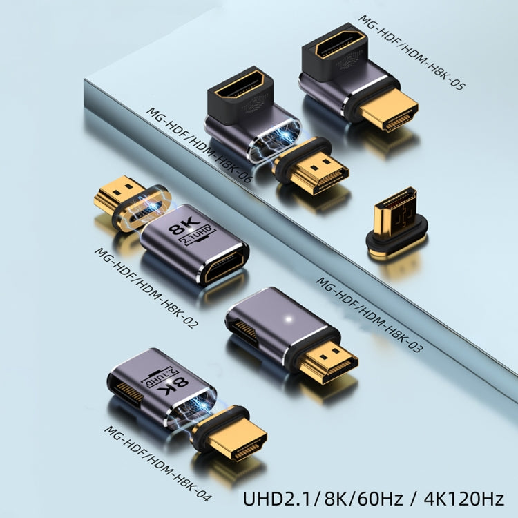 8K 60Hz HDTV to HDTV Magnetic Adapter, 3D Curved Female Vertical Reverse Side - Adapter by PMC Jewellery | Online Shopping South Africa | PMC Jewellery