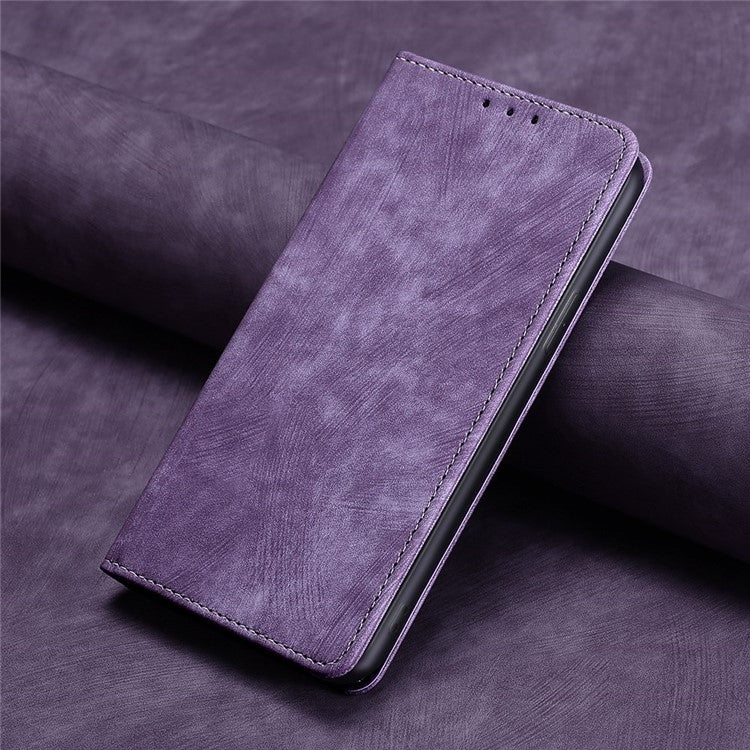 For Motorola Moto G Play 4G 2024 RFID Anti-theft Brush Magnetic Leather Phone Case(Purple) - Motorola Cases by PMC Jewellery | Online Shopping South Africa | PMC Jewellery | Buy Now Pay Later Mobicred