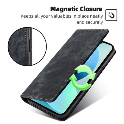 For Motorola Edge 5G 2024 RFID Anti-theft Brush Magnetic Leather Phone Case(Black) - Motorola Cases by PMC Jewellery | Online Shopping South Africa | PMC Jewellery | Buy Now Pay Later Mobicred