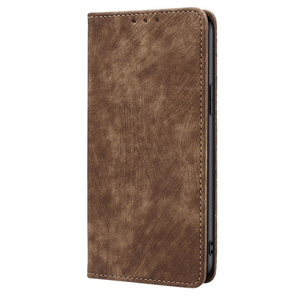 For Motorola Edge 5G 2024 RFID Anti-theft Brush Magnetic Leather Phone Case(Brown) - Motorola Cases by PMC Jewellery | Online Shopping South Africa | PMC Jewellery | Buy Now Pay Later Mobicred