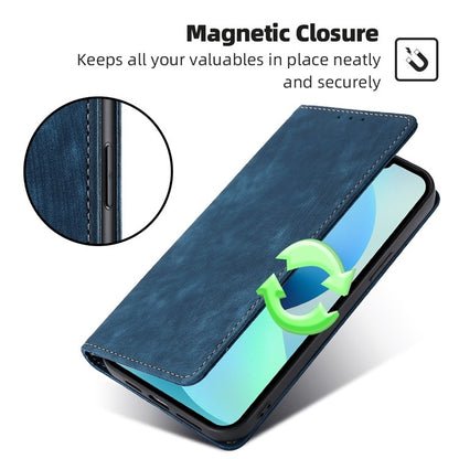 For Motorola Edge 5G 2024 RFID Anti-theft Brush Magnetic Leather Phone Case(Blue) - Motorola Cases by PMC Jewellery | Online Shopping South Africa | PMC Jewellery | Buy Now Pay Later Mobicred