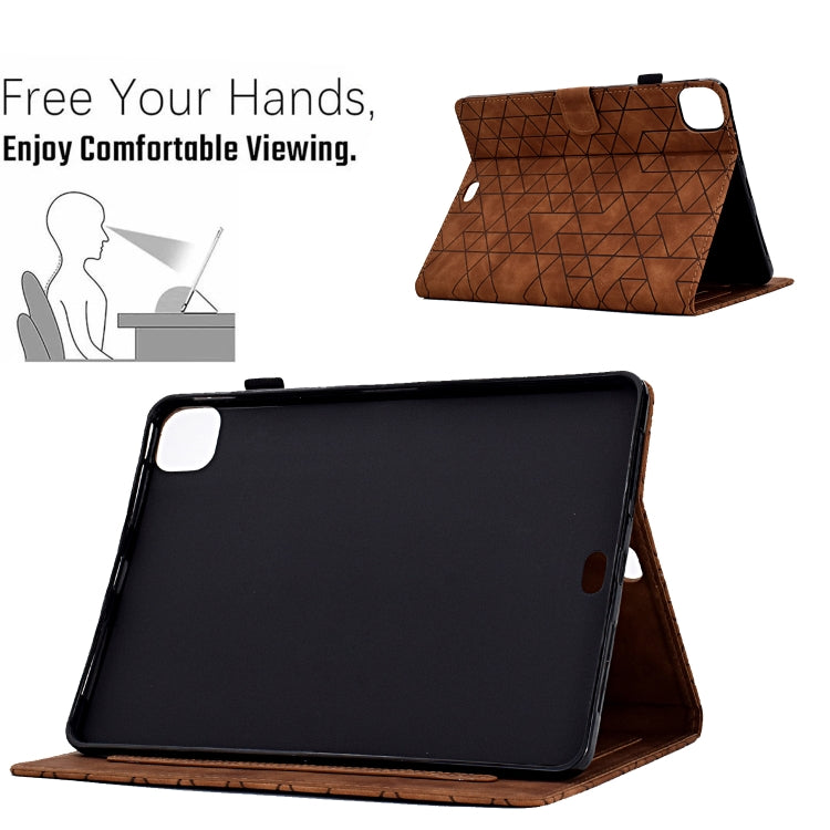 For iPad Pro 11 2024 Rhombus TPU Smart Leather Tablet Case(Brown) - iPad Pro 11 2024 Cases by PMC Jewellery | Online Shopping South Africa | PMC Jewellery | Buy Now Pay Later Mobicred