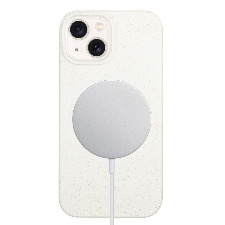 For iPhone 15 Wheat MagSafe Magnetic Straw Material + TPU Phone Case(White) - iPhone 15 Cases by PMC Jewellery | Online Shopping South Africa | PMC Jewellery