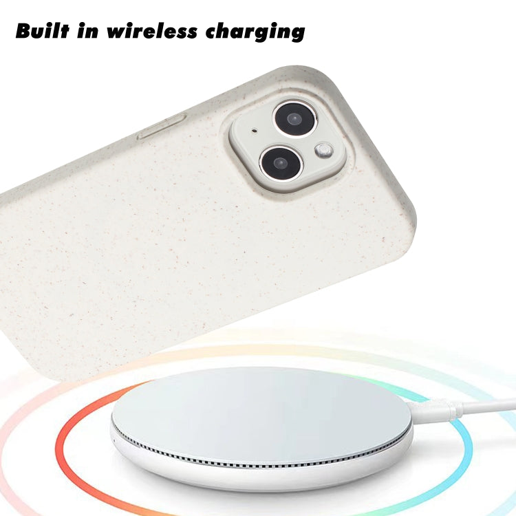 For iPhone 15 Wheat MagSafe Magnetic Straw Material + TPU Phone Case(White) - iPhone 15 Cases by PMC Jewellery | Online Shopping South Africa | PMC Jewellery