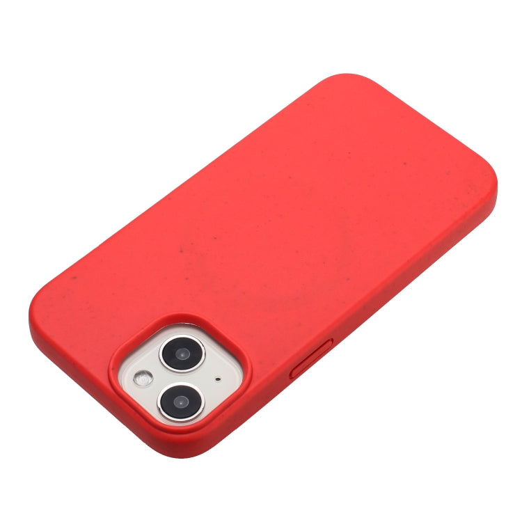 For iPhone 15 Wheat MagSafe Magnetic Straw Material + TPU Phone Case(Red) - iPhone 15 Cases by PMC Jewellery | Online Shopping South Africa | PMC Jewellery