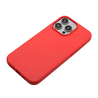 For iPhone 14 Pro Wheat MagSafe Magnetic Straw Material + TPU Phone Case(Red) - iPhone 14 Pro Cases by PMC Jewellery | Online Shopping South Africa | PMC Jewellery