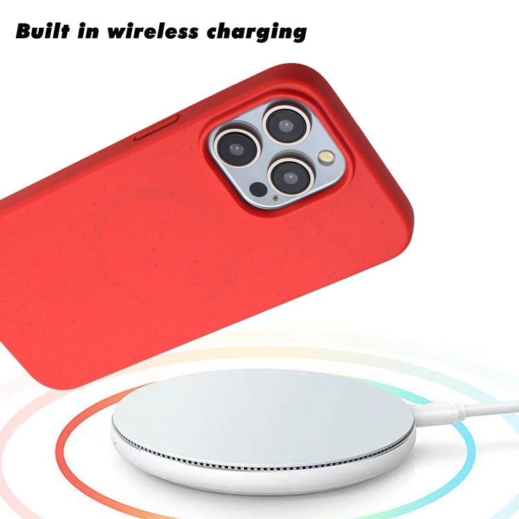 For iPhone 14 Pro Max Wheat MagSafe Magnetic Straw Material + TPU Phone Case(Red) - iPhone 14 Pro Max Cases by PMC Jewellery | Online Shopping South Africa | PMC Jewellery