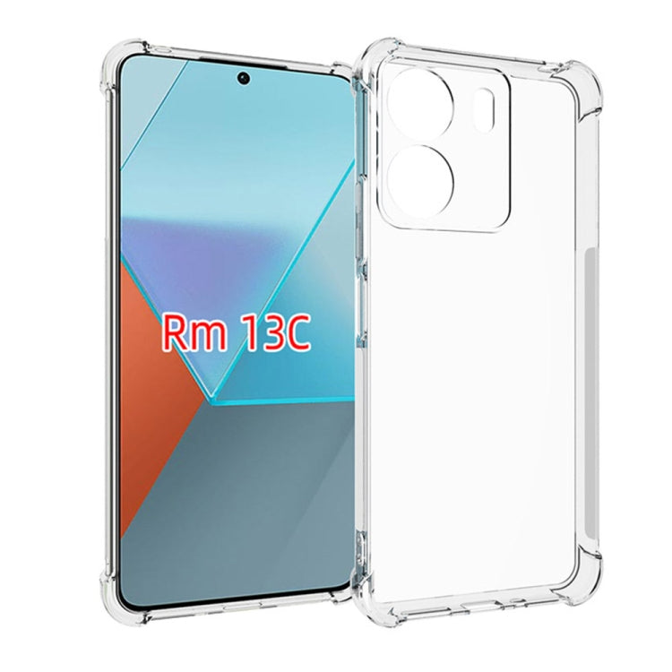 For Xiaomi Redmi 13C Shockproof Non-slip Thickening TPU Phone Case(Transparent) - 13C Cases by PMC Jewellery | Online Shopping South Africa | PMC Jewellery | Buy Now Pay Later Mobicred