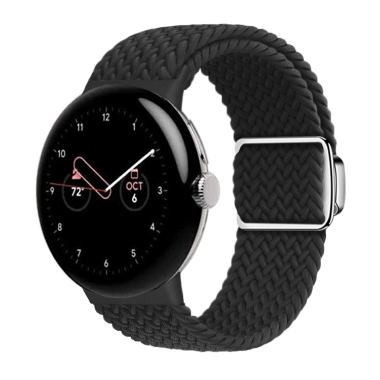 For Google Pixel Watch / Watch 2 Nylon Loop Magnetic Buckle Watch Band(Black) - Watch Bands by PMC Jewellery | Online Shopping South Africa | PMC Jewellery