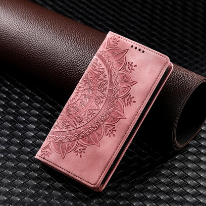 For iPhone 16 Pro Totem Embossed Magnetic Leather Phone Case(Rose Gold) - iPhone 16 Pro Cases by PMC Jewellery | Online Shopping South Africa | PMC Jewellery | Buy Now Pay Later Mobicred