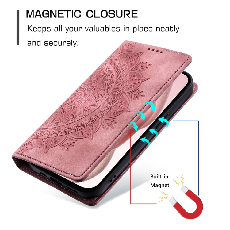 For iPhone 16 Pro Totem Embossed Magnetic Leather Phone Case(Rose Gold) - iPhone 16 Pro Cases by PMC Jewellery | Online Shopping South Africa | PMC Jewellery | Buy Now Pay Later Mobicred