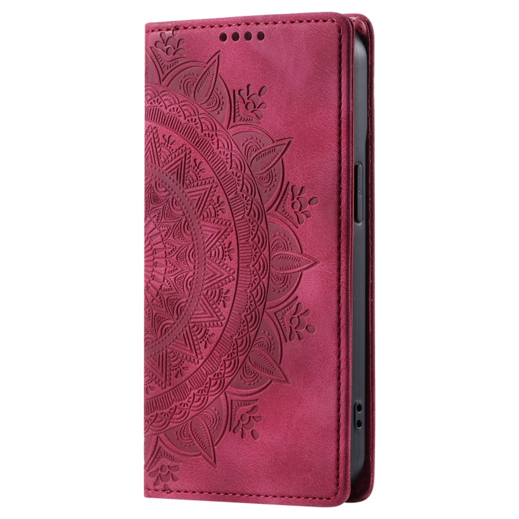 For iPhone 16 Totem Embossed Magnetic Leather Phone Case(Red) - iPhone 16 Cases by PMC Jewellery | Online Shopping South Africa | PMC Jewellery | Buy Now Pay Later Mobicred