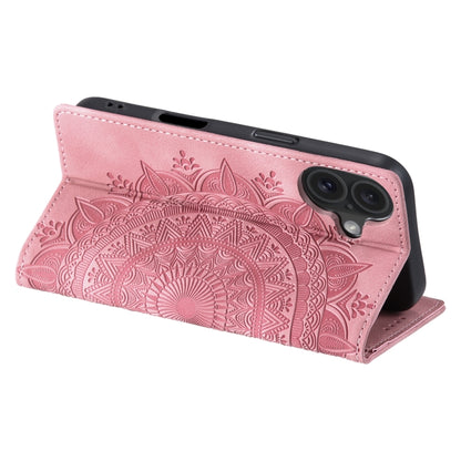 For iPhone 16 Totem Embossed Magnetic Leather Phone Case(Rose Gold) - iPhone 16 Cases by PMC Jewellery | Online Shopping South Africa | PMC Jewellery | Buy Now Pay Later Mobicred