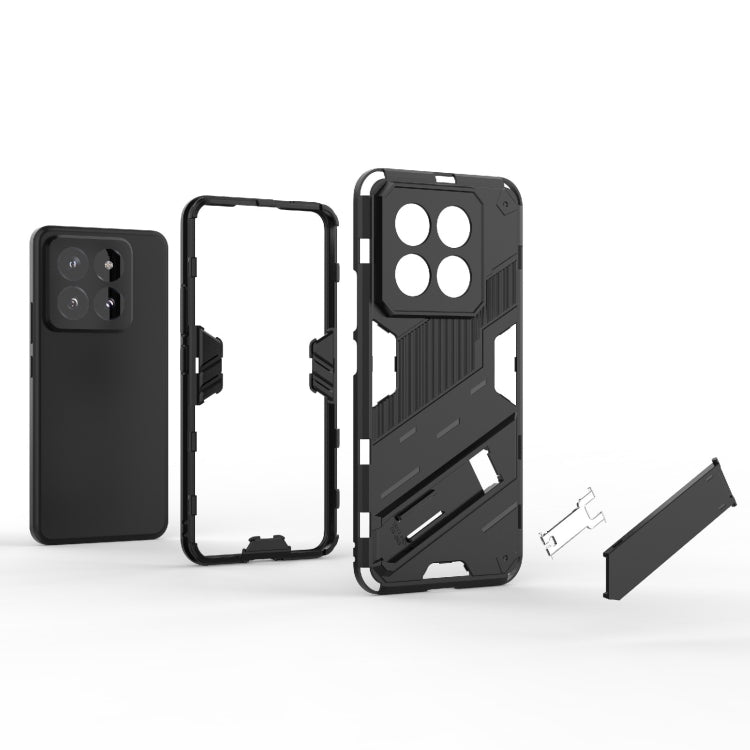 For Xiaomi 14 Pro 5G Punk Armor 2 in 1 PC + TPU Phone Case with Holder(Black) - 14 Pro Cases by PMC Jewellery | Online Shopping South Africa | PMC Jewellery | Buy Now Pay Later Mobicred