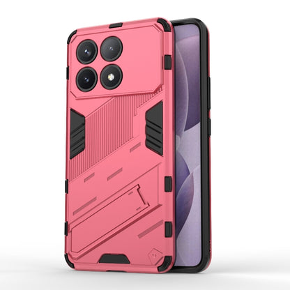 For Xiaomi Redmi K70 5G Punk Armor 2 in 1 PC + TPU Phone Case with Holder(Light Red) - K70 Cases by PMC Jewellery | Online Shopping South Africa | PMC Jewellery | Buy Now Pay Later Mobicred