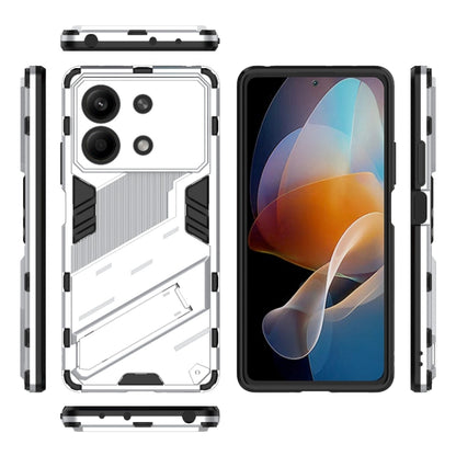 For Xiaomi Redmi Note 13R Pro 5G Punk Armor 2 in 1 PC + TPU Phone Case with Holder(White) - Xiaomi Cases by PMC Jewellery | Online Shopping South Africa | PMC Jewellery | Buy Now Pay Later Mobicred