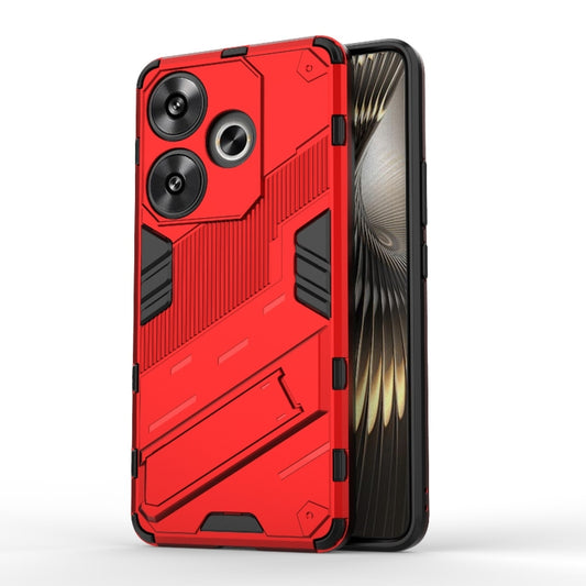 For Xiaomi Redmi Turbo 3 5G Punk Armor 2 in 1 PC + TPU Phone Case with Holder(Red) - Xiaomi Cases by PMC Jewellery | Online Shopping South Africa | PMC Jewellery | Buy Now Pay Later Mobicred