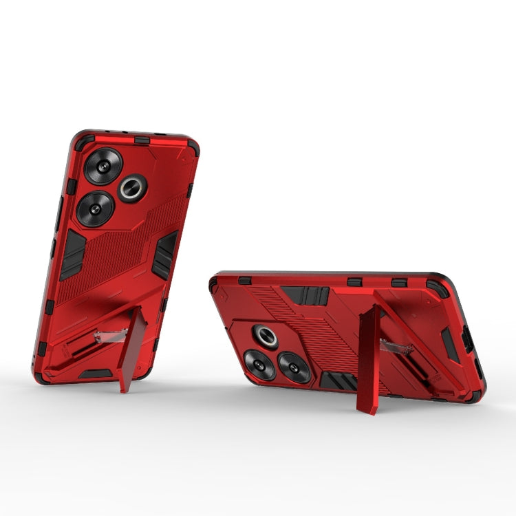 For Xiaomi Redmi Turbo 3 5G Punk Armor 2 in 1 PC + TPU Phone Case with Holder(Red) - Xiaomi Cases by PMC Jewellery | Online Shopping South Africa | PMC Jewellery | Buy Now Pay Later Mobicred