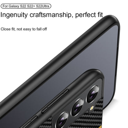 For Samsung Galaxy S25 5G Ultra-thin Carbon Fiber Texture Splicing Phone Case(Yellow) - Galaxy S25 5G Cases by PMC Jewellery | Online Shopping South Africa | PMC Jewellery | Buy Now Pay Later Mobicred