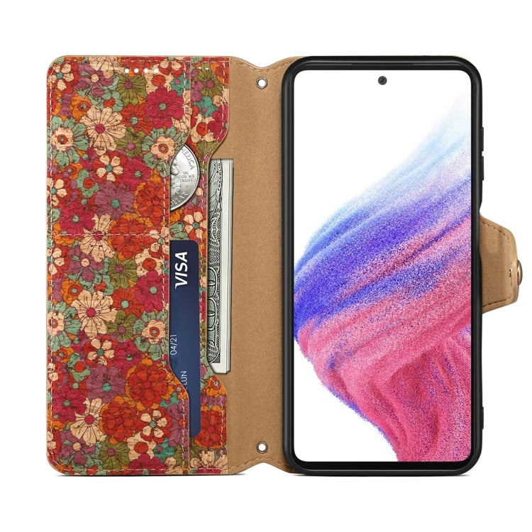 For Samsung Galaxy S24+ 5G Denior Flower Language Series Cork Fabric Oil Edge Leather Phone Case(Summer) - Galaxy S24+ 5G Cases by Denior | Online Shopping South Africa | PMC Jewellery | Buy Now Pay Later Mobicred