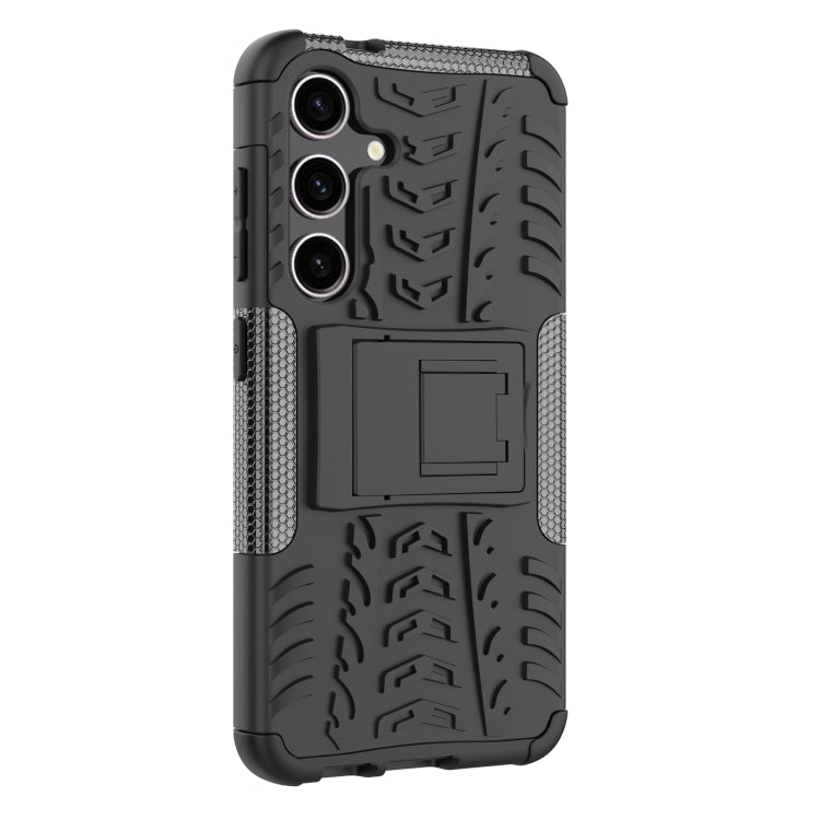 For Samsung Galaxy S24 5G Tire Texture TPU + PC Phone Case with Holder(Black) - Galaxy S24 5G Cases by PMC Jewellery | Online Shopping South Africa | PMC Jewellery